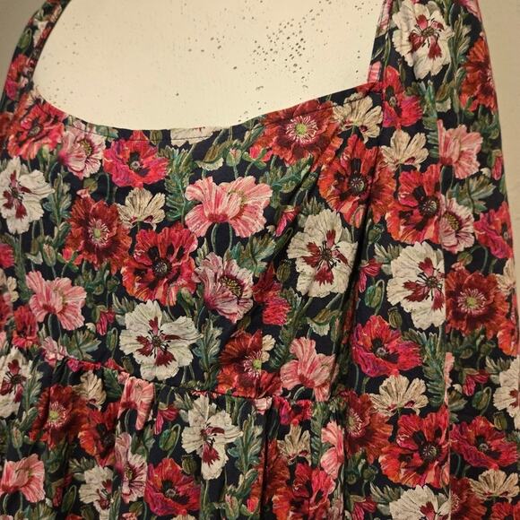 J. Crew Liberty Fabric Poppy Amelie Floral Cotton Babydoll Mini Dress, Size 8 - Picture 5 of 12